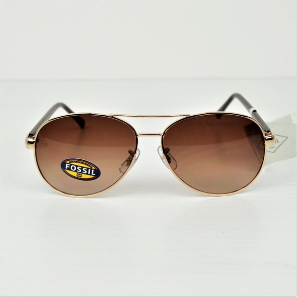 Fossil Other - NWT Fossil Gold Metal Framed Aviator Sunglasses